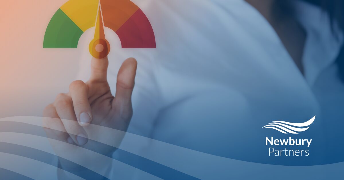 A person holding up their pointer finger towards a visual representation of Net Promoter Score.