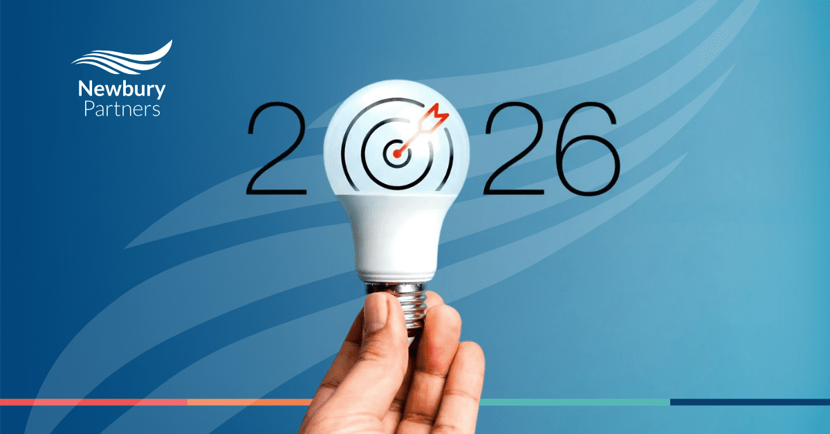 Conceptual image of lightbulb and 2026 representing strategic thinking for staffing year-end review goals.