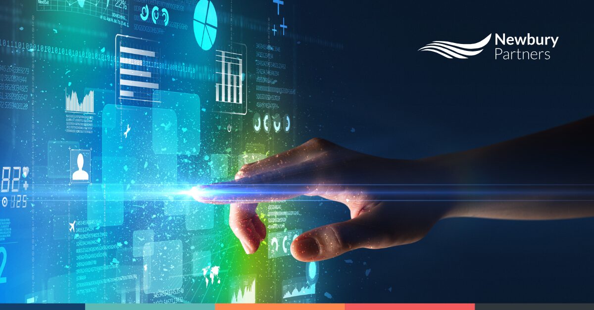 Digital interface representing staffing tech advisory and data-driven decision making.